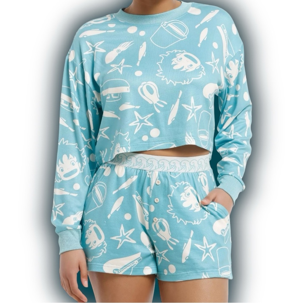 Studio Ghibli Ponyo Allover Print Lounge Set (Medium)